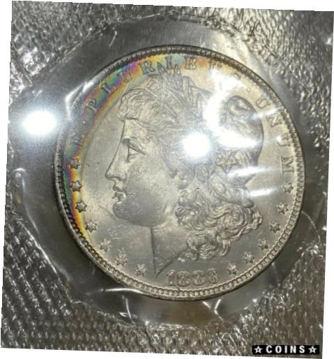 ڶ/ʼݾڽա ƥ    [̵] 1883-O GSA Soft Pack NGC MS64 Morgan Silver Dollar Rainbow Toning With Papers