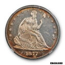 1877 シーテッド リバティ ハーフダラー NGC MS 62 PL プルーフ ライク ビューティー ユニーク コイン 1877 Seated Liberty Half Dollar NGC MS 62 PL Proof Like Beauty Unique Coin(3)