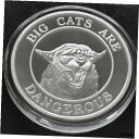 【極美品/品質保証書付】 アンティークコイン コイン 金貨 銀貨 送料無料 Big Cats Are Dangerous 1 oz .999 Silver Round Beautiful Lady Novelty Art Girl