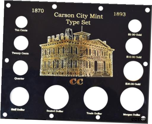 ڶ/ʼݾڽա ƥ    [̵] Capital Plastics 1870-1893 Carson City Mint Type Set Black 10-Coin Holder NEW