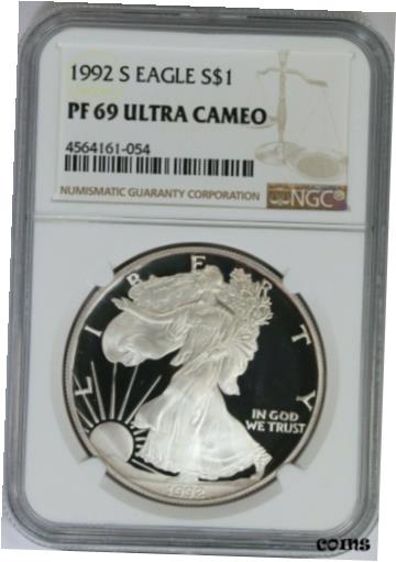 ڶ/ʼݾڽա ƥ    [̵] 1992-S NGC Silver Eagle Proof PF69 Ultra Cameo Classic Brown Label