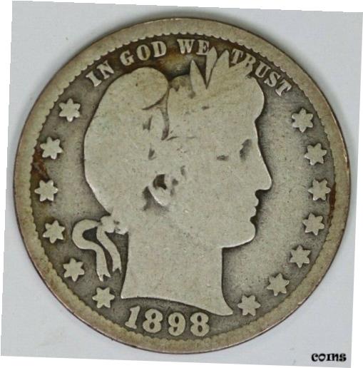  アンティークコイン コイン 金貨 銀貨  1898-O Silver Barber Quarter Raw Circulated US Coin