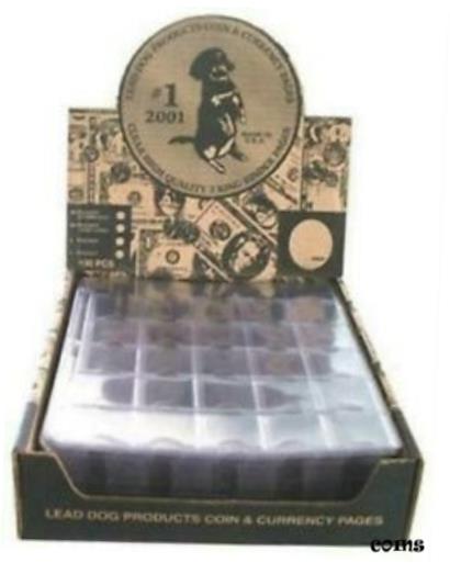 ڶ/ʼݾڽա ƥ    [̵] 100-Pack Box Lead Dog 30 Pocket 1.5x1.5 Coin Pages Heavy Duty Storage Thumb Cut