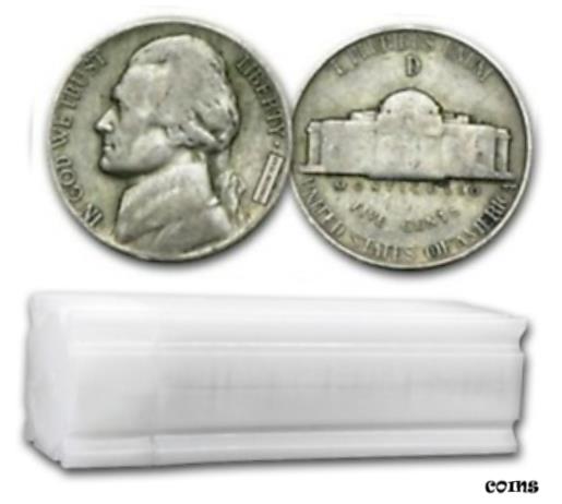 ڶ/ʼݾڽա ƥ    [̵] 1942-1945 Roll of $2 Face Value (40 Coins) Circ 35% Silver War Nickels