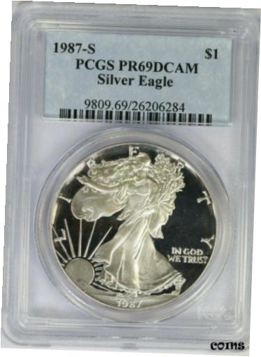 ڶ/ʼݾڽա ƥ    [̵] 1987-S PCGS Silver Eagle Proof PR69DCAM Classic Blue Label