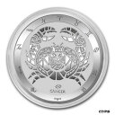 【極美品/品質保証書付】 アンティークコイン コイン 金貨 銀貨 送料無料 2021 Tokelau 1 oz .999 Silver 5 Zodiac Series: Cancer, in Capsule