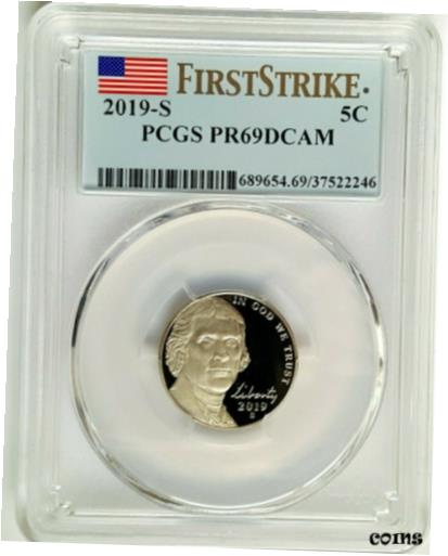 ڶ/ʼݾڽա ƥ    [̵] 2019-S Proof Jefferson Nickel PCGS PR69 DCAM - First Strike.