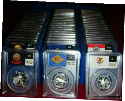 ڶ/ʼݾڽա ƥ    [̵] Collection of Silver Quarters(1999-2009) 50 State & 6 Territories PCGS PR69DCAM,