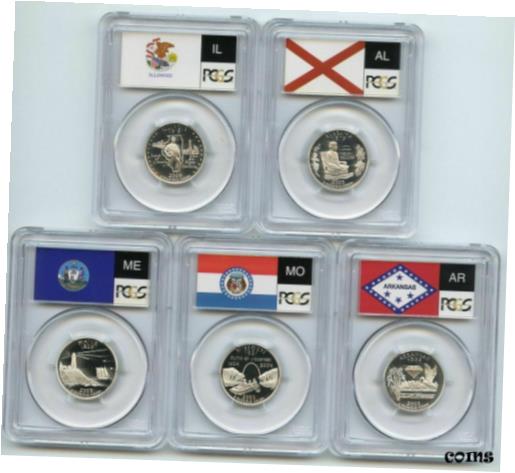 ڶ/ʼݾڽա ƥ    [̵] 2003 S Clad Proof State Quarter set PCGS PR70 DCAM -State Flag Label