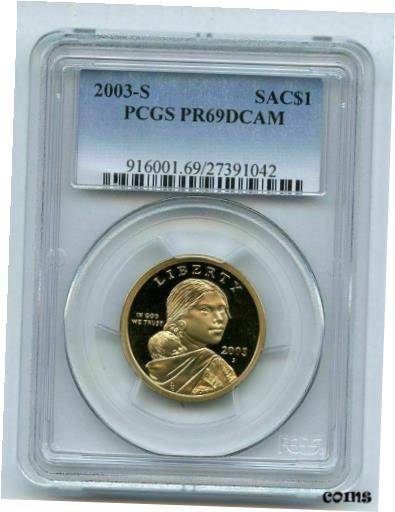 ڶ/ʼݾڽա ƥ    [̵] 2003-S Proof Native American (Sacagawea) Golden Dollar Coin PCGS PR69 DCAM