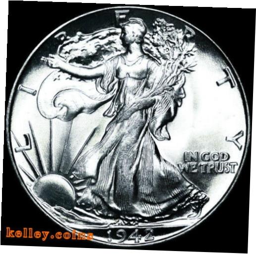 楽天金銀プラチナ　ワールドリソース【極美品/品質保証書付】 アンティークコイン コイン 金貨 銀貨 [送料無料] 1942-D 50C Liberty Walking Silver Half Dollar CHOICE BU
