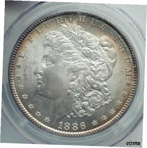 ڶ/ʼݾڽա ƥ    [̵] 1886 UNITED STATES of America SILVER Morgan US Dollar Coin EAGLE PCGS MS i78876
