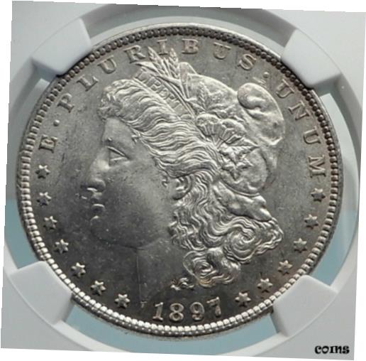 ڶ/ʼݾڽա ƥ    [̵] 1897 UNITED STATES of America SILVER Morgan US Dollar Coin EAGLE NGC MS i79845