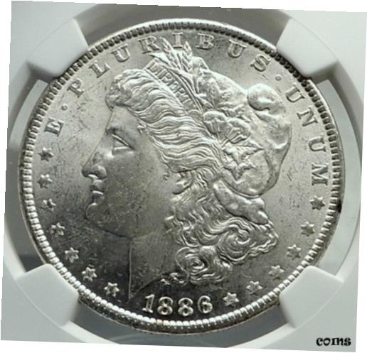 ڶ/ʼݾڽա ƥ    [̵] 1886 UNITED STATES of America SILVER Morgan US Dollar Coin EAGLE NGC MS i79828