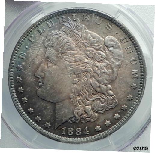 ڶ/ʼݾڽա ƥ    [̵] 1884 UNITED STATES of America SILVER Morgan US Dollar Coin EAGLE PCGS MS i78878