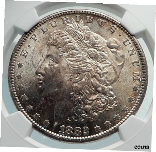 ڶ/ʼݾڽա ƥ    [̵] 1882 UNITED STATES of America SILVER Morgan US Dollar Coin EAGLE NGC MS i79844