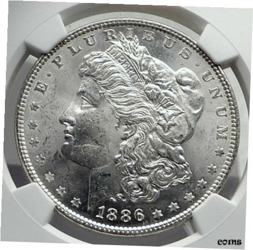 ڶ/ʼݾڽա ƥ    [̵] 1886 UNITED STATES of America SILVER Morgan US Dollar Coin EAGLE NGC MS i80076