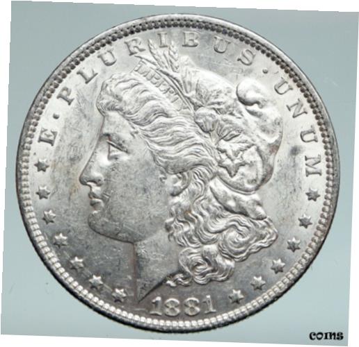 ڶ/ʼݾڽա ƥ    [̵] 1881P UNITED STATES of America SILVER Morgan Antique US Dollar Coin EAGLE i90883