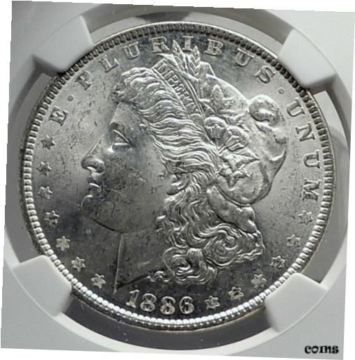 ڶ/ʼݾڽա ƥ    [̵] 1886 UNITED STATES of America SILVER Morgan US Dollar Coin EAGLE NGC MS i80054