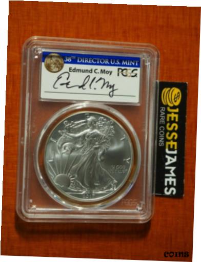 ڶ/ʼݾڽա ƥ    [̵] 2017 SILVER EAGLE PCGS MS70 EDMUND MOY HAND SIGNED FIRST DAY OF ISSUE LABEL