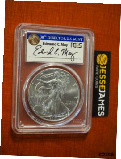 ڶ/ʼݾڽա ƥ    [̵] 2017 SILVER EAGLE PCGS MS70 EDMUND MOY HAND SIGNED FIRST STRIKE LABEL