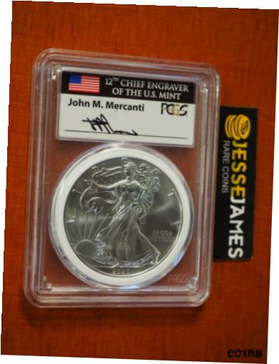 ڶ/ʼݾڽա ƥ    [̵] 2020 (P) SILVER EAGLE PCGS MS70 MERCANTI EMERGENCY ISSUE FDI ENGRAVER SERIES