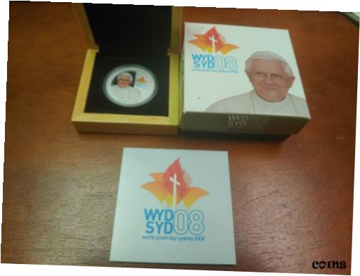 ڶ/ʼݾڽա ƥ    [̵] Australia WYD SYD 2008 RARE Two $1 Coin Set, Pope Benedict XVI, World Money Fair