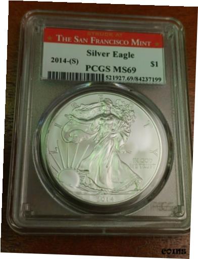 ڶ/ʼݾڽա ƥ    [̵] 2014 (S) $1 American Silver Eagle Dollar 1oz PCGS MS69 San Fran Red Label