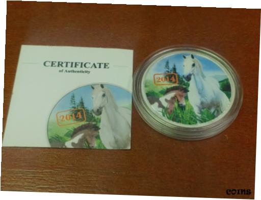 ڶ/ʼݾڽա ƥ    [̵] 2014 $5 Tokelau Year of the Horse 1oz .999 Silver RARE Colorized Low Mintage 100