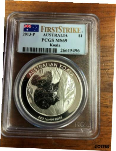 ڶ/ʼݾڽա ƥ    [̵] 2013 P Australia Koala Silver Dollar $1 MS69 PCGS Coin First Strike