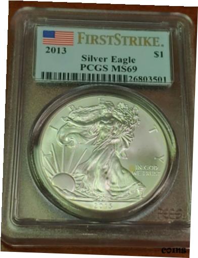 ڶ/ʼݾڽա ƥ    [̵] 2013 American Silver Eagle PCGS MS 69 First Strike!!