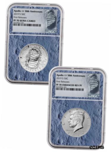 ڶ/ʼݾڽա ƥ    [̵] 2019 S Apollo 11 2 Coin Clad Half Enhanced Set NGC PF70 FR Moon Core SKU56549