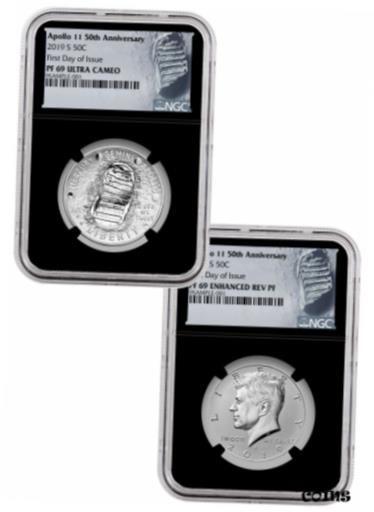 ڶ/ʼݾڽա ƥ    [̵] 2019S Apollo 11 2-Coin Clad Half Dollar Enhanced Set NGC PF69 FDI Blk SKU57647