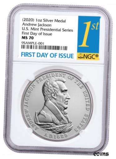 ڶ/ʼݾڽա ƥ    [̵] (2020) Presidential Medal Jackson 1oz Silver Matte NGC MS70 FDI SKU60652