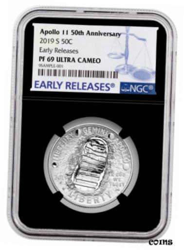 ڶ/ʼݾڽա ƥ    [̵] 2019 S Apollo 11 50th Commemorative Clad Half Dollar NGC PF69 ER Black SKU57257