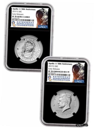 ڶ/ʼݾڽա ƥ    [̵] 2019 S Apollo 11 2-Coin Astronaut Clad Half Dollar Set NGC PF70 ER Blk SKU57192