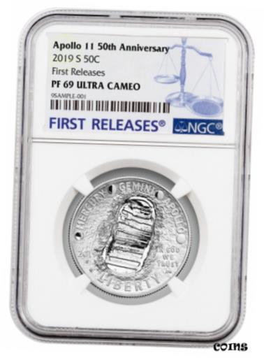 ڶ/ʼݾڽա ƥ    [̵] 2019 S Apollo 11 50th Anniv Commemorative Clad Half Dollar NGC PF69 FR SKU57258