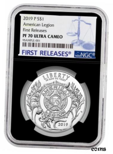 ڶ/ʼݾڽա ƥ    [̵] 2019 P American Legion 100th Silver Dollar NGC PF70 UC FR Black Core SKU57422