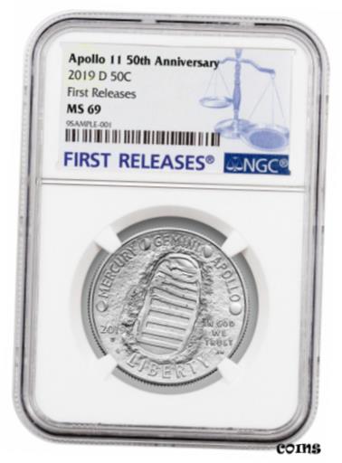 ڶ/ʼݾڽա ƥ    [̵] 2019 D Apollo 11 50th Anniv Commemorative Clad Half Dollar NGC MS69 FR SKU57262