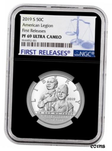 ڶ/ʼݾڽա ƥ    [̵] 2019S American Legion 100th Clad Half Dollar NGC PF69 UC FR Black Core SKU57413