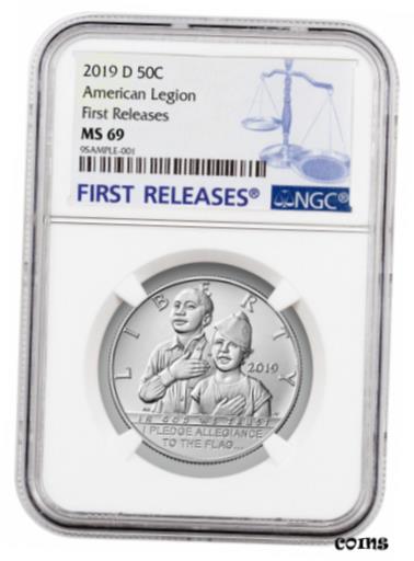 ڶ/ʼݾڽա ƥ    [̵] 2019D American Legion 100th Commem Clad Half Dollar NGC MS69 FR SKU57405