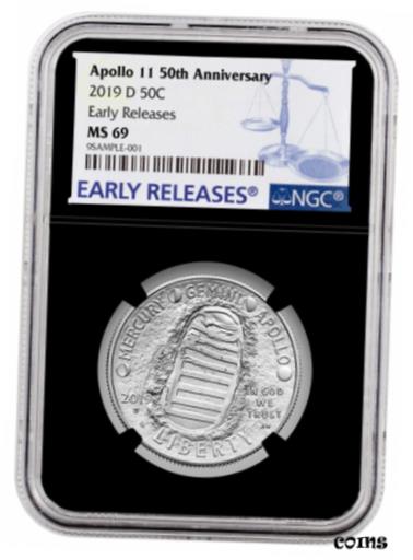 ڶ/ʼݾڽա ƥ    [̵] 2019 D Apollo 11 50th Commemorative Clad Half Dollar NGC MS69 ER Black SKU57261