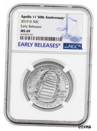 ڶ/ʼݾڽա ƥ    [̵] 2019 D Apollo 11 50th Anniv Commemorative Clad Half Dollar NGC MS69 ER SKU57260