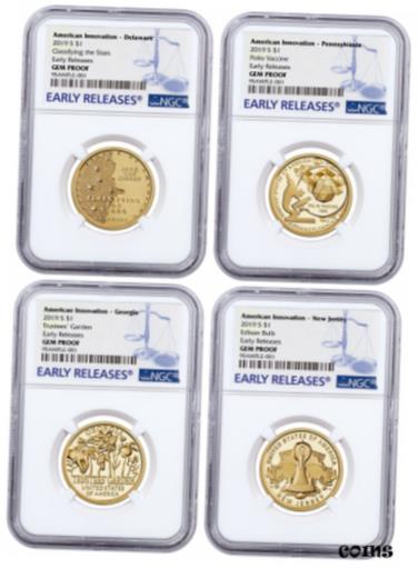 ڶ/ʼݾڽա ƥ    [̵] 2019S American Innovation 4-Coin Dollar Proof Set NGC GEM PF ER SKU59692