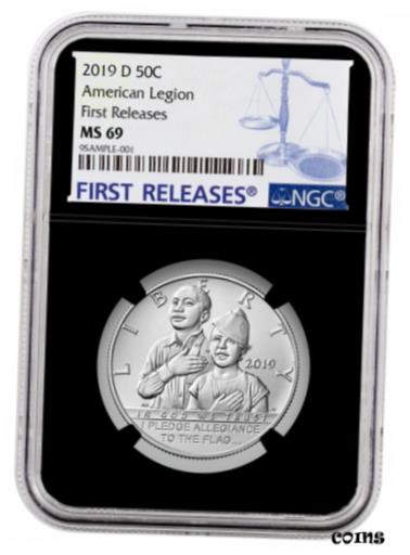 ڶ/ʼݾڽա ƥ    [̵] 2019 D American Legion 100th Clad Half Dollar NGC MS69 FR Black Core SKU57406