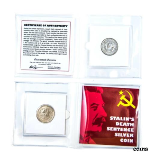  アンティークコイン コイン 金貨 銀貨  Stalin's Death Sentence Silver Coin Mini Album,Certificate And Story Card KM 88