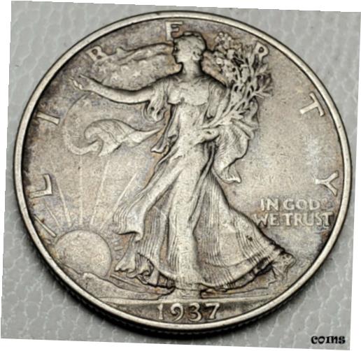  アンティークコイン コイン 金貨 銀貨  1937 50C Walking Liberty Half Dollar-FREE US Ship-About Uncirculated+