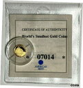 【極美品/品質保証書付】 アンティークコイン コイン 金貨 銀貨 送料無料 Mt Rushmore World 039 s Smallest Gold Coin Liberia 25 Gold 24K Gold .73 Grams COA