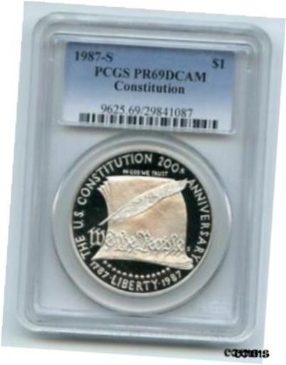 yɔi/iۏ؏tz AeB[NRC RC   [] 1987 S $1 Constitution Silver Commemorative Dollar PCGS PR69DCAM