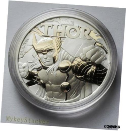 ڶ/ʼݾڽա ƥ    [̵] BU Thor MARVEL THOR 1oz .9999 Silver Coin Tuvalu - Brilliant Uncirculated